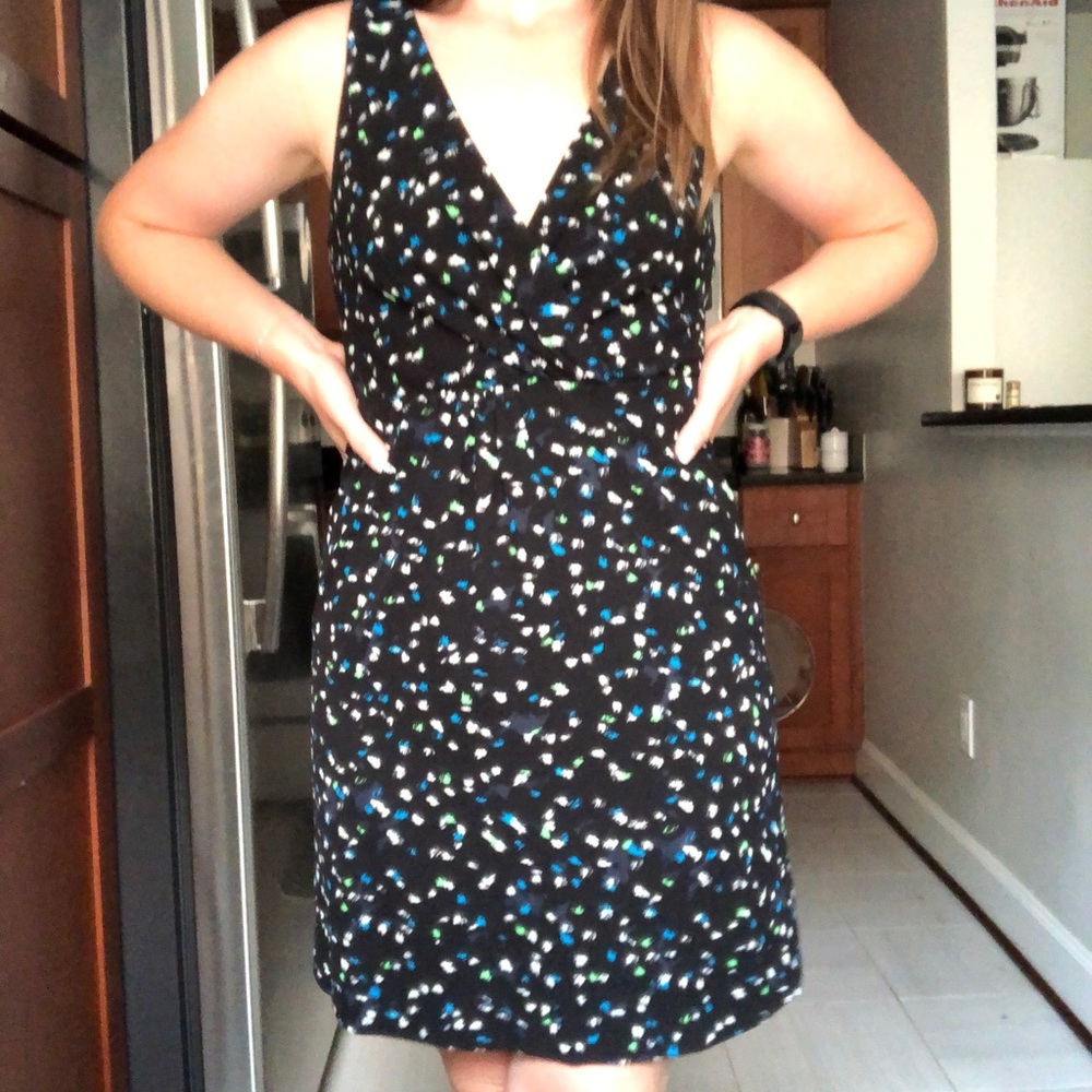 Freckle Print Faux Wrap Top Dress